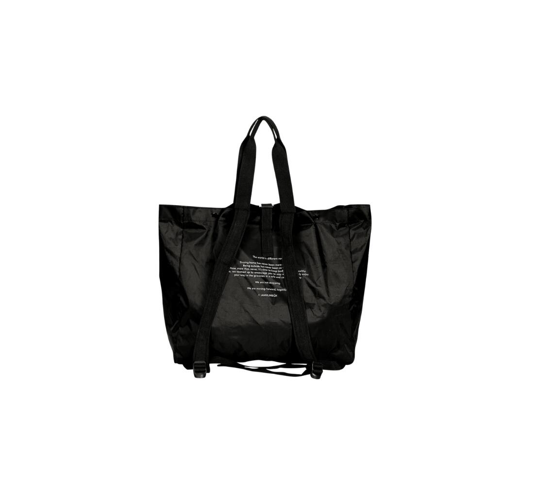 Running   KILOMETER STUDIOS Recycled Shopping Backpack - Black 4/4