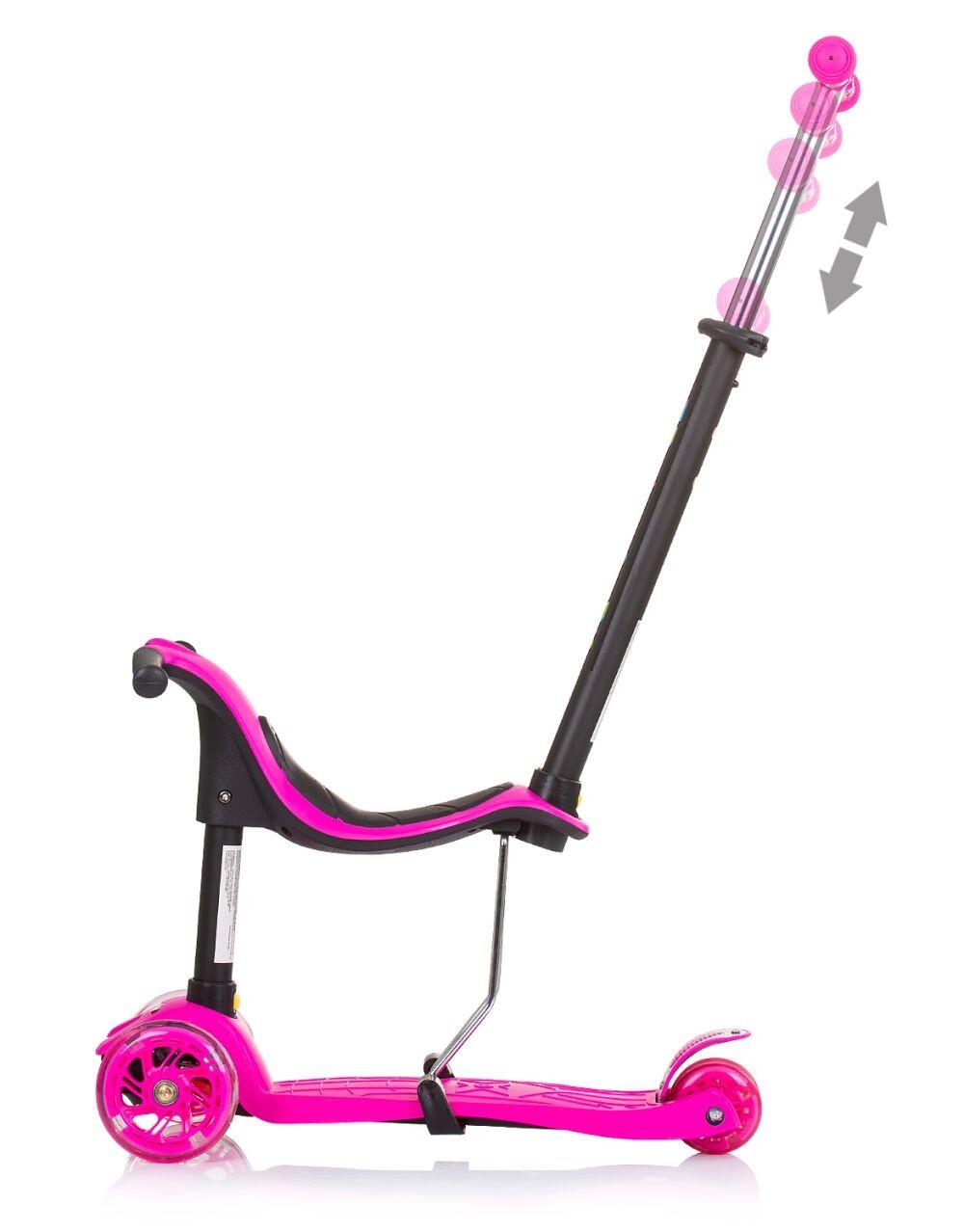 Infantil Paseo Patinete evolutivo 3 en 1 empuje MULTI PLUS LED Pink 2/5