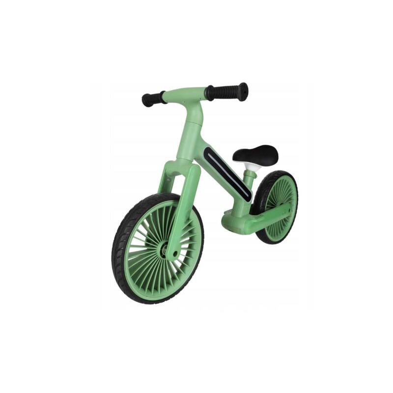 Bicicleta fara pedale copii, LED RGB, reglabila, 90 x 55 x 40-45 cm, verde