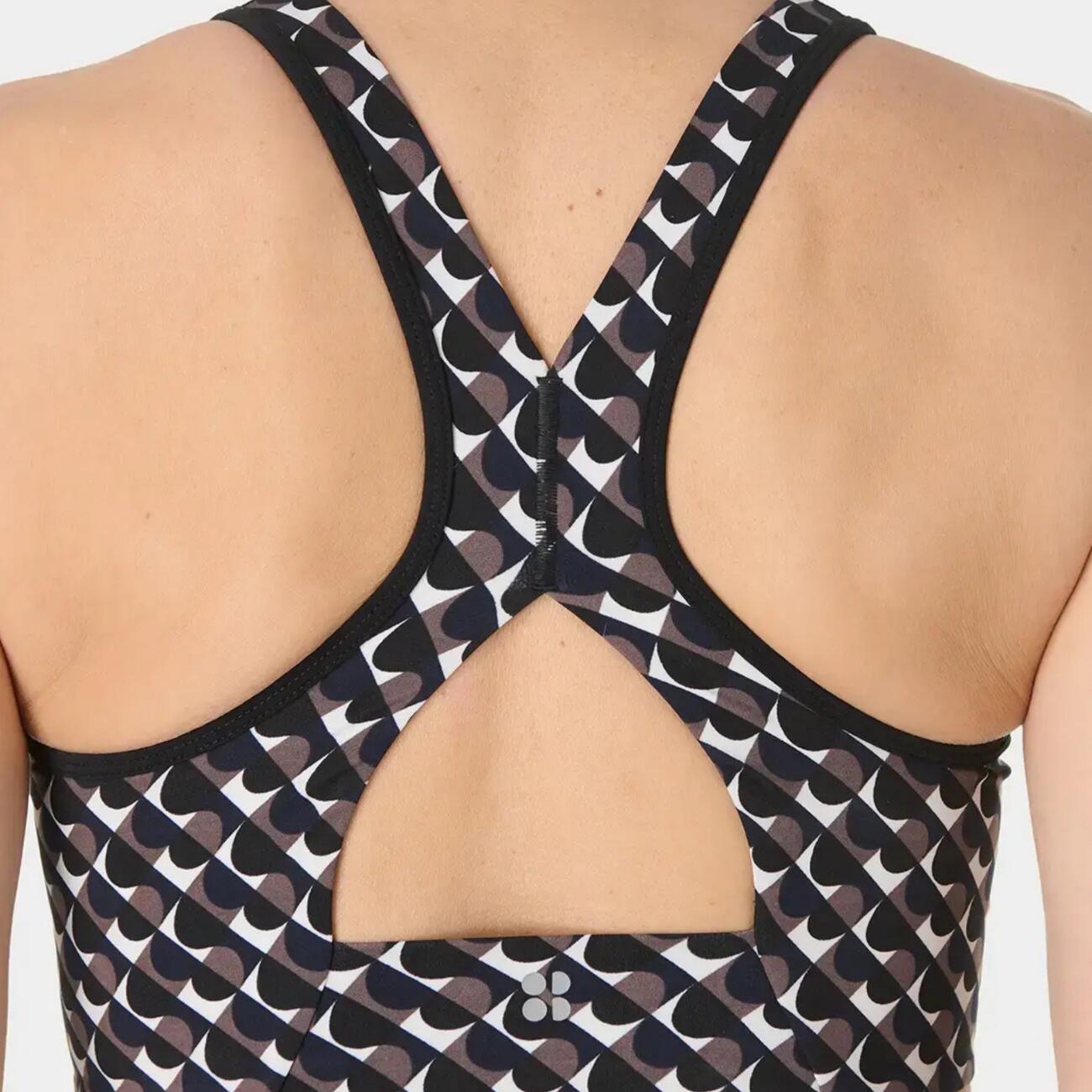 SWEATY BETTY Sweaty Betty Power Side Stripe Sports Bra  BLACK BAUHAUS PRINT S 5/7