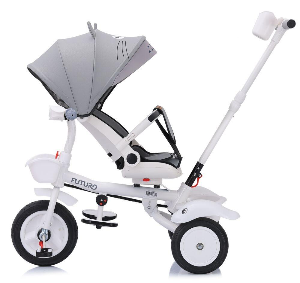 Infantil Paseo Triciclo capota giratorio reclinable FUTURO Grey 3/5