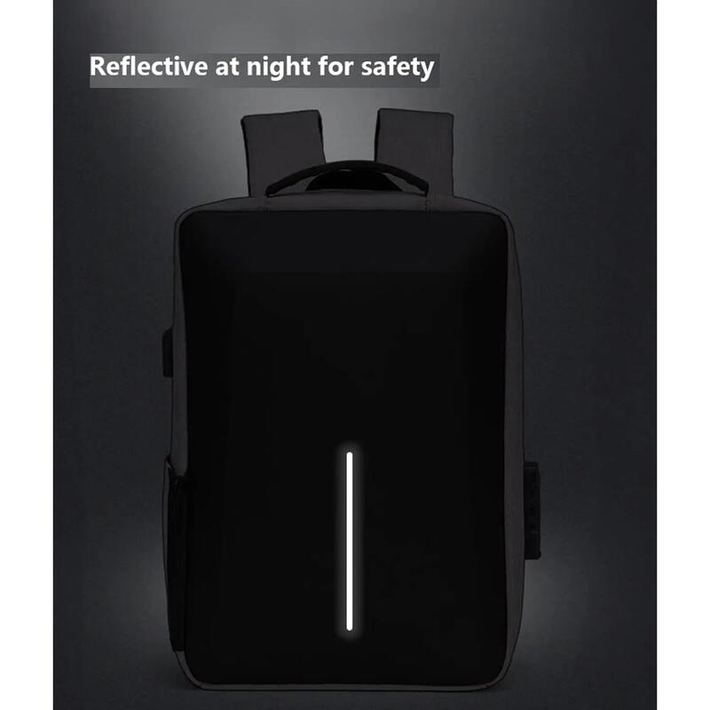 Rucsac laptop antifurt, inchidere cu cifru, USB incarcare, 45x32x14 cm, negru