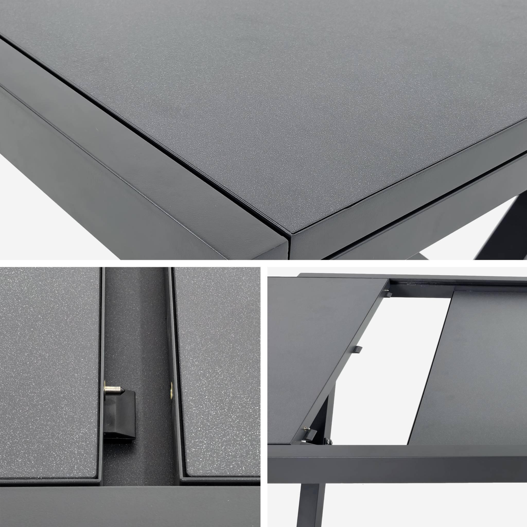 Mesa de jardim extensível em alumínio para 8 pessoas, Antracite 5/5