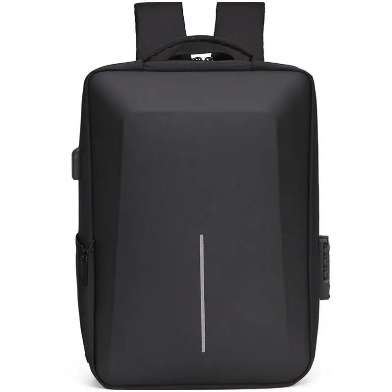 Rucsac laptop antifurt, inchidere cu cifru, USB incarcare, 45x32x14 cm, negru