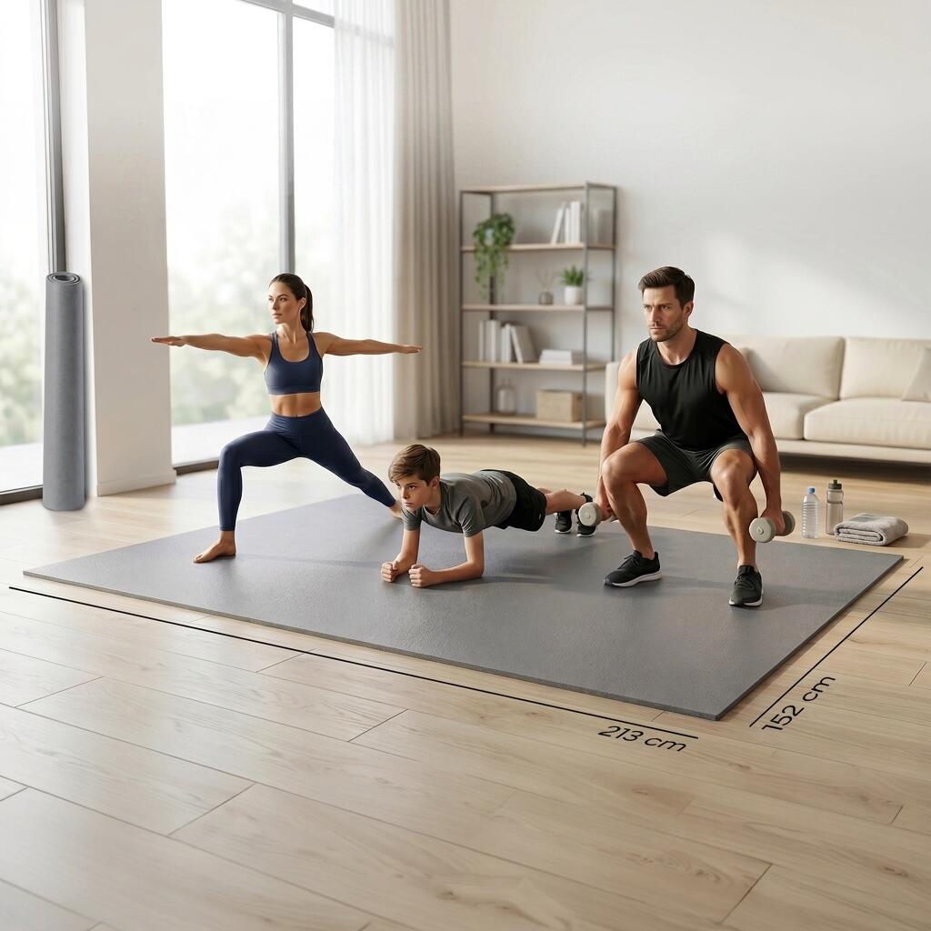 Tapis XXL protection sol fitness 213x152 cm 8 mm – tapis fitness antidérapant 7/7