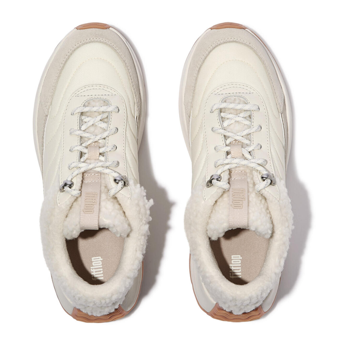 FITFLOP FitFlop F-Mode Flow Shearling-Mix Sneakers  CREAM 36 5/7