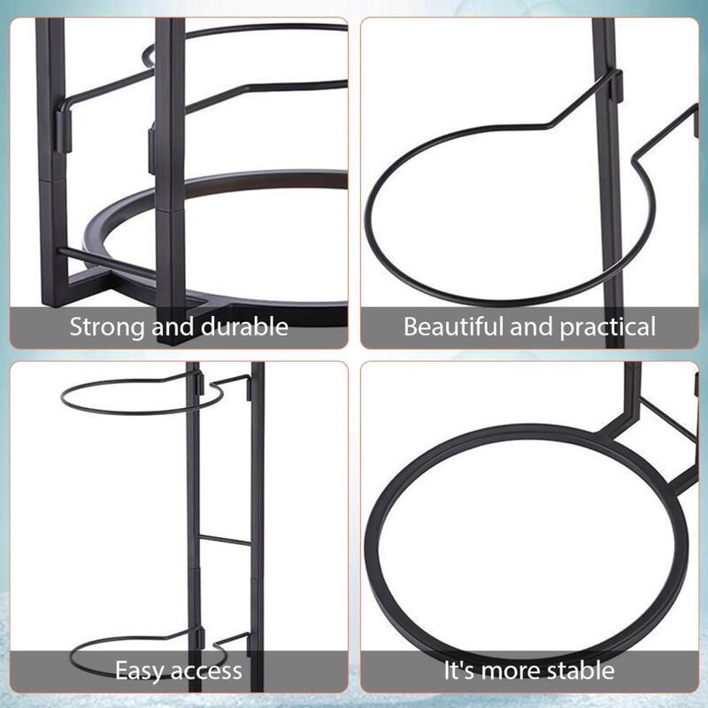 Suport vertical pentru mingi, 5 spatii, metal, 23.5 x 115.5 cm, negru
