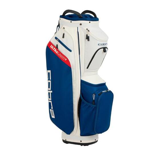 Borsa da golf Cobra Ultralight 2 Cart Bag bianca e blu