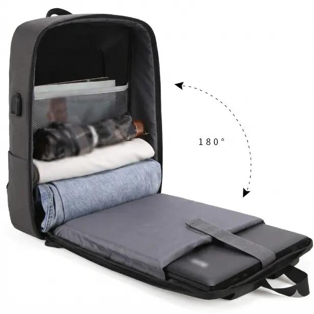 Rucsac laptop antifurt, inchidere cu cifru, USB incarcare, 45 x 32 x 14 cm