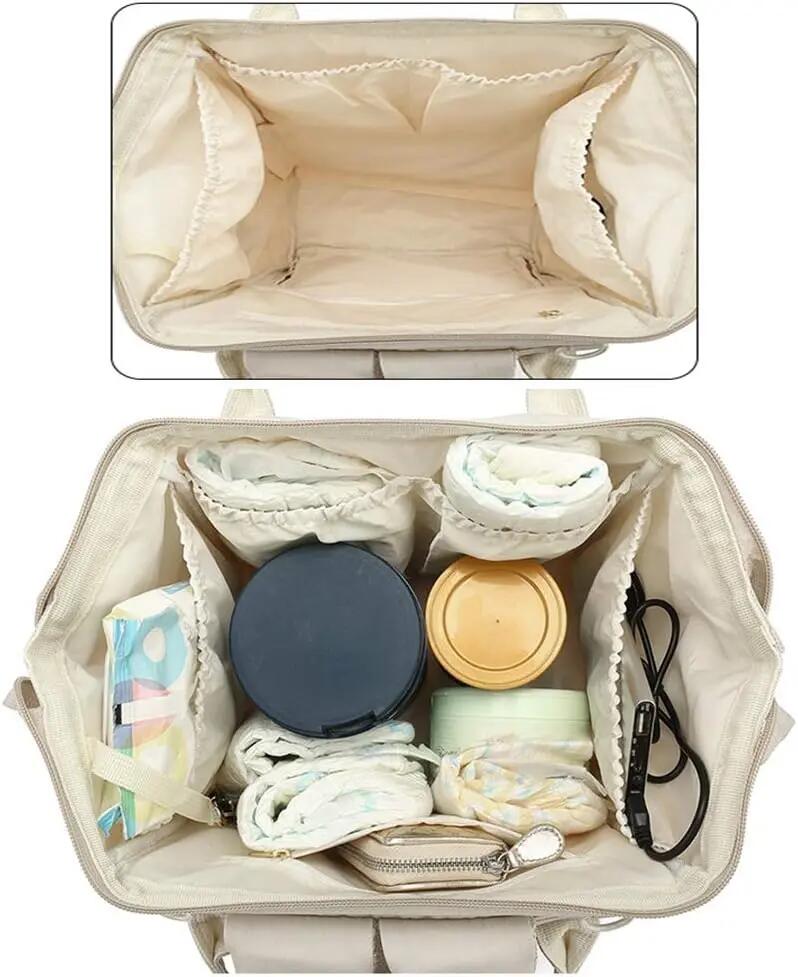 Rucsac multifunctional pentru scutece bebelusi, buzunare multiple, 40x30x15 cm 3/7