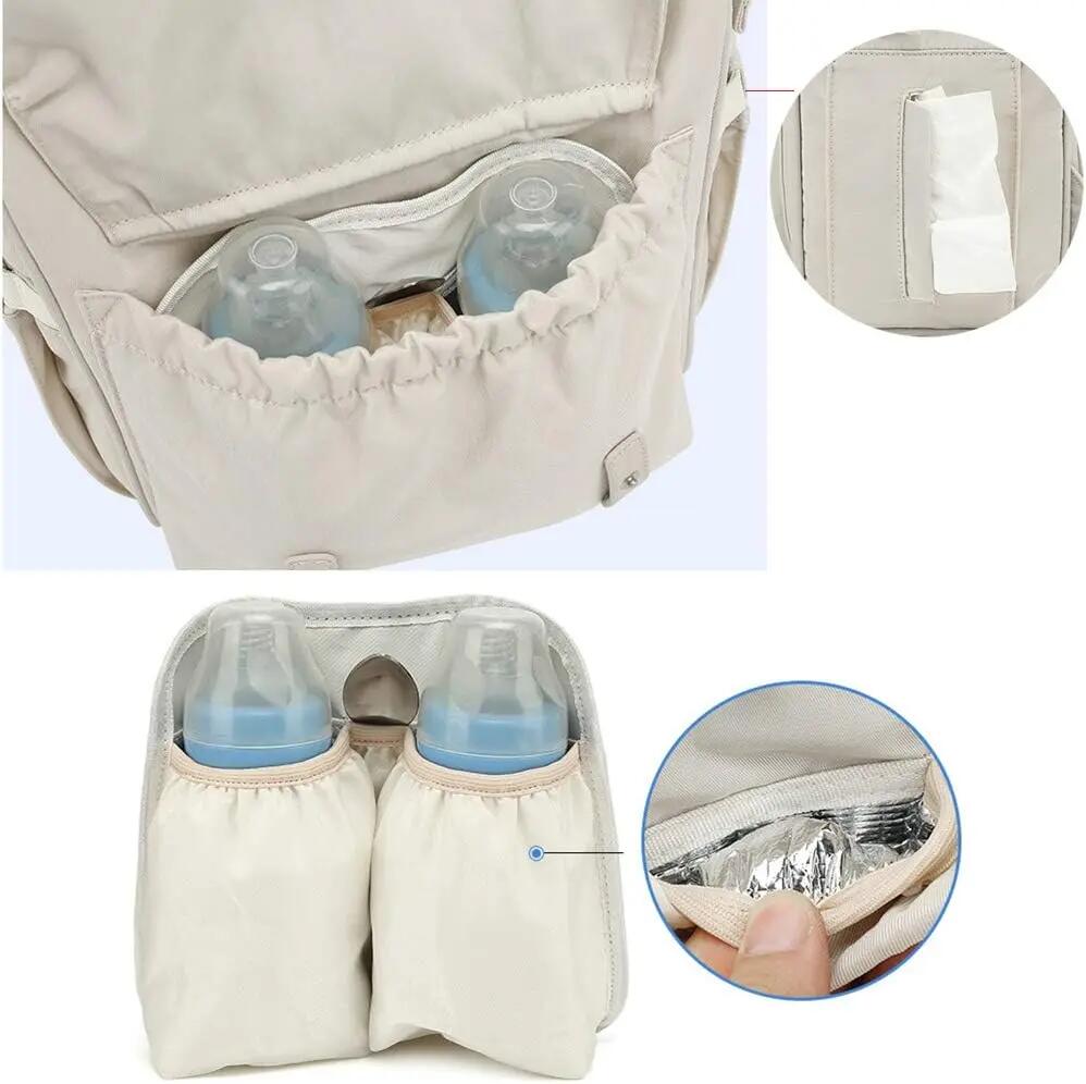 Rucsac multifunctional pentru scutece bebelusi, buzunare multiple, 40x30x15 cm 5/7