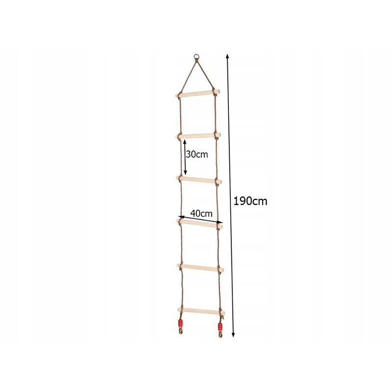 Scara de catarat pentru copii, din franghie, 6 trepte, max 50 kg, 40 x 190 cm