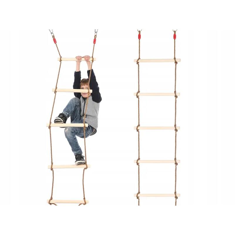 Scara de catarat pentru copii, din franghie, 6 trepte, max 50 kg, 40 x 190 cm