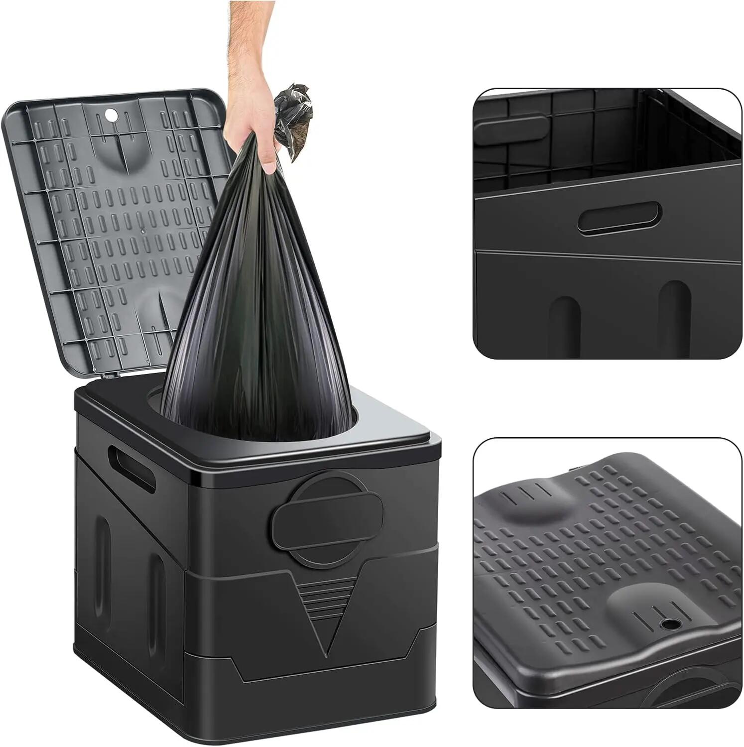 Toaleta portabila pentru camping, pliabila, 20L, 12 saci, 29x33.5x31 cm 4/7