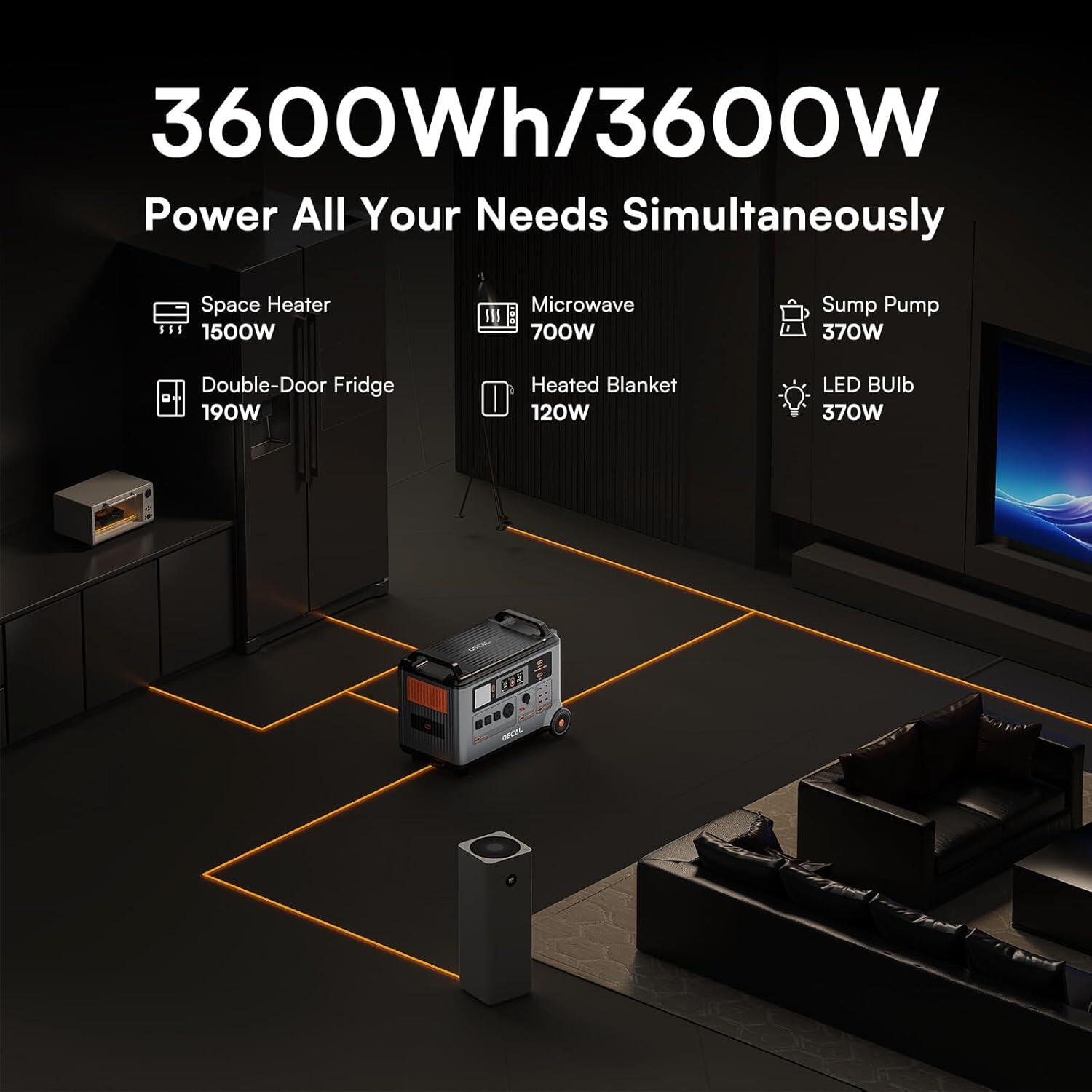 OSCAL PowerMax 3600 SE 3600Wh Station électrique portable 5/7