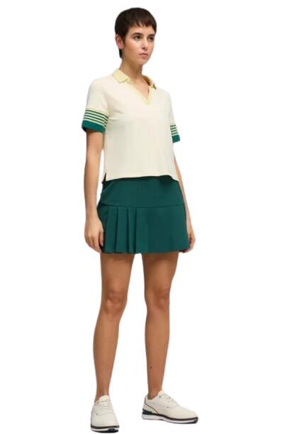 Jupe de golf plissée ASym pour femme Puma x AP, verte 3/5