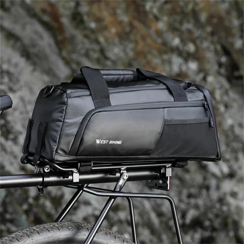Soporte trasero de bici gran capacidad bolsa almacenamiento exterior 3/3