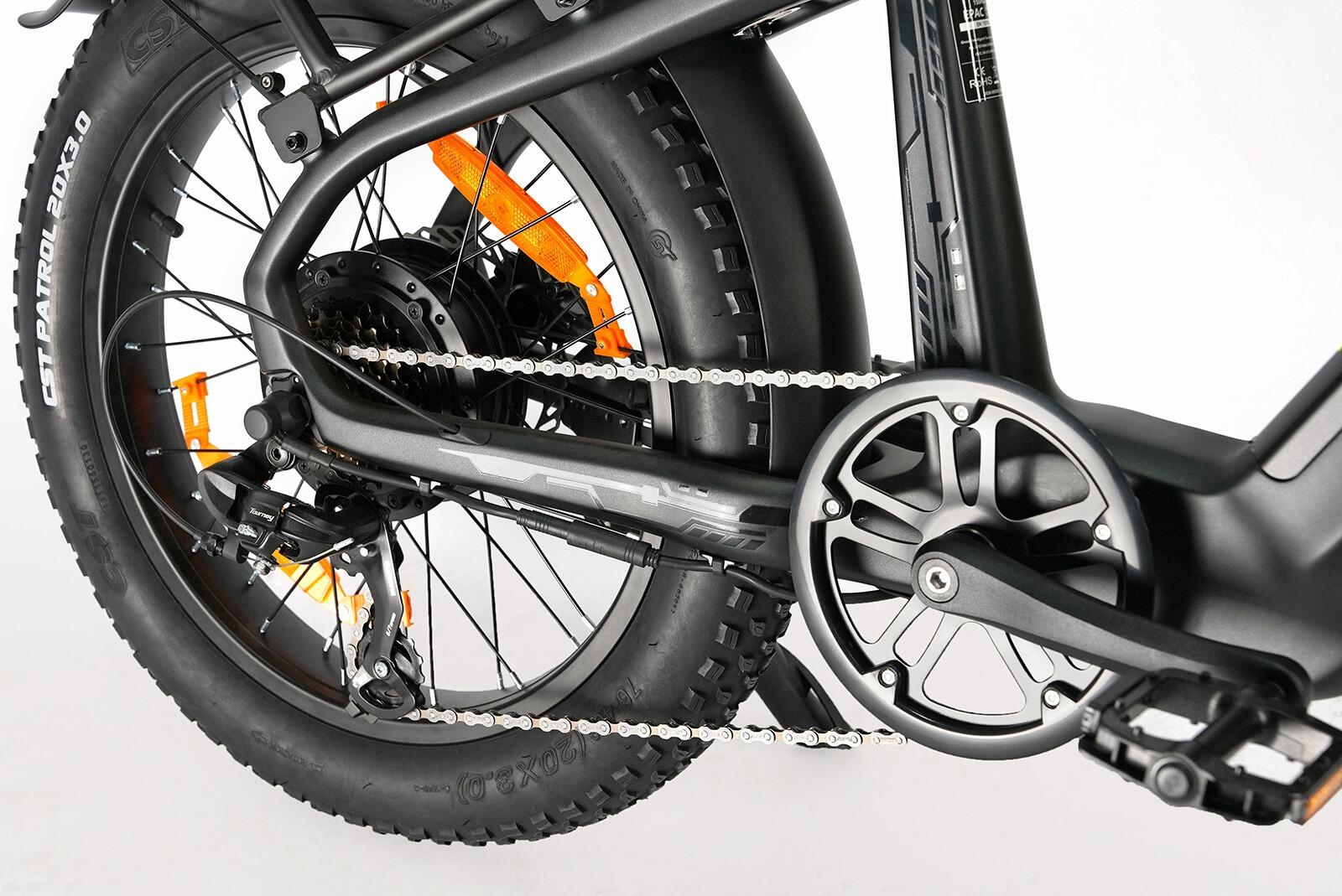 Bicicleta híbrida elétrica F8 deslocamento longa autonomia preto 6/7