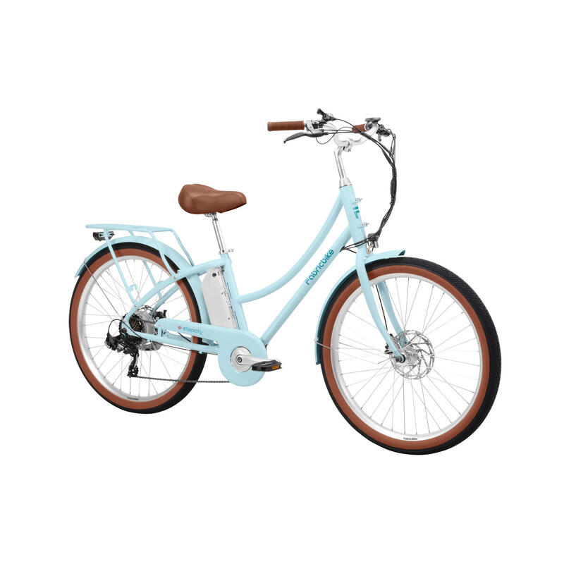E-Stepcity Bicicletă Electrică – 250W, 36V, 60 km, Shimano 7V. Sky Blue Plus
