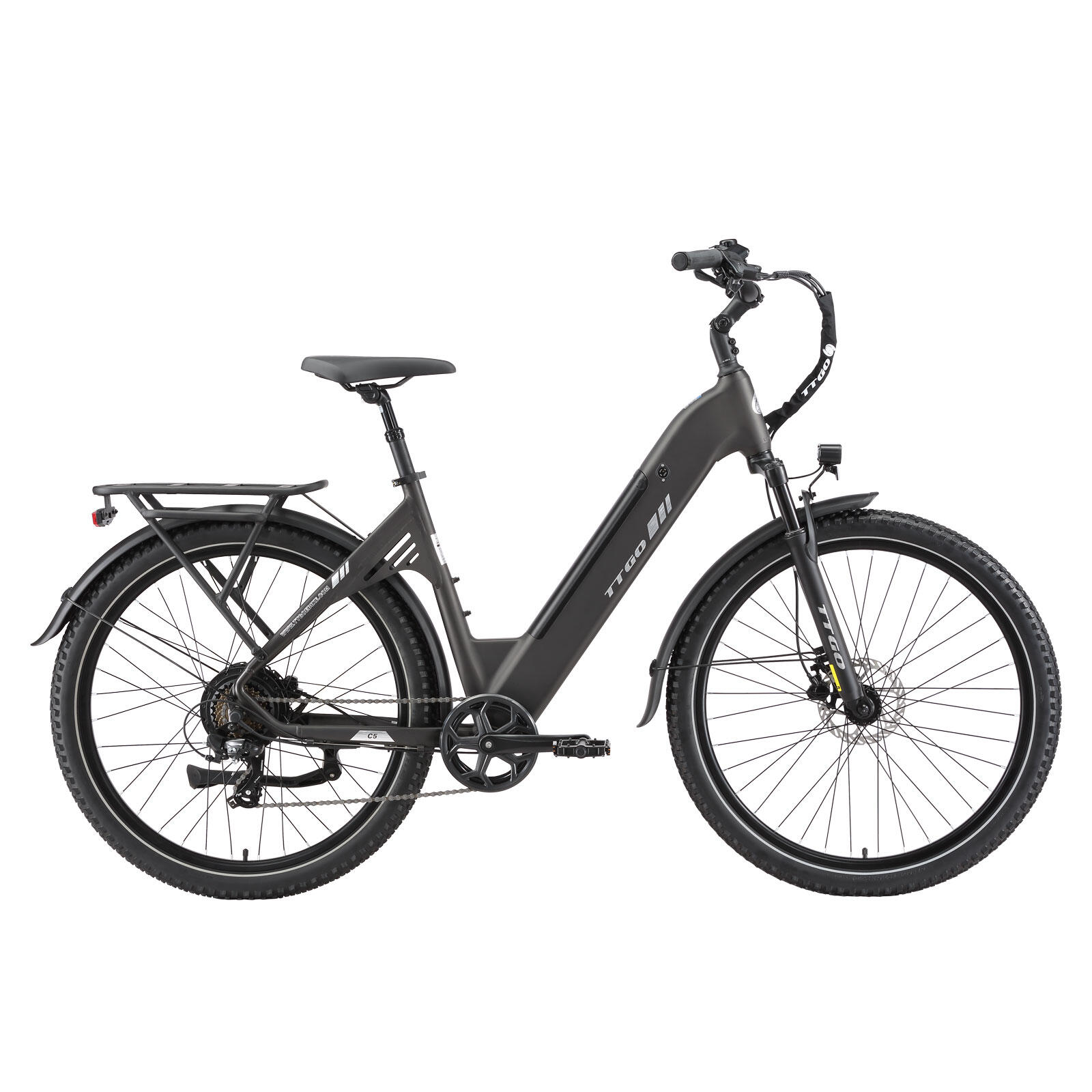 Bicicletă electrică urbană pentru adulți TTGO C5 motor 250W baterie 48V 13.5Ah