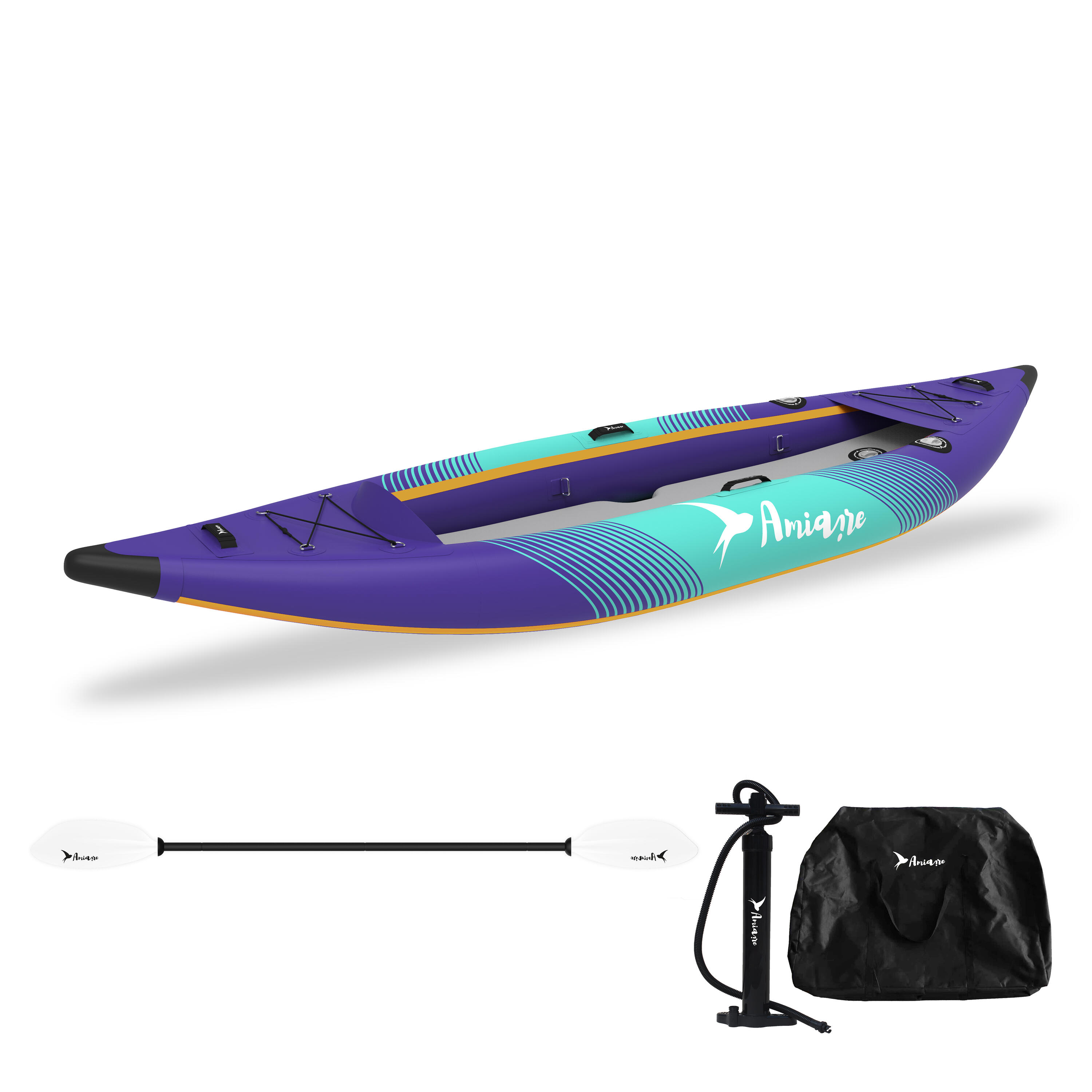 Kayak Hinchable Invidividual Aqua Amiaire - Drop Stitch 320 cm – Pack Completo 2/7