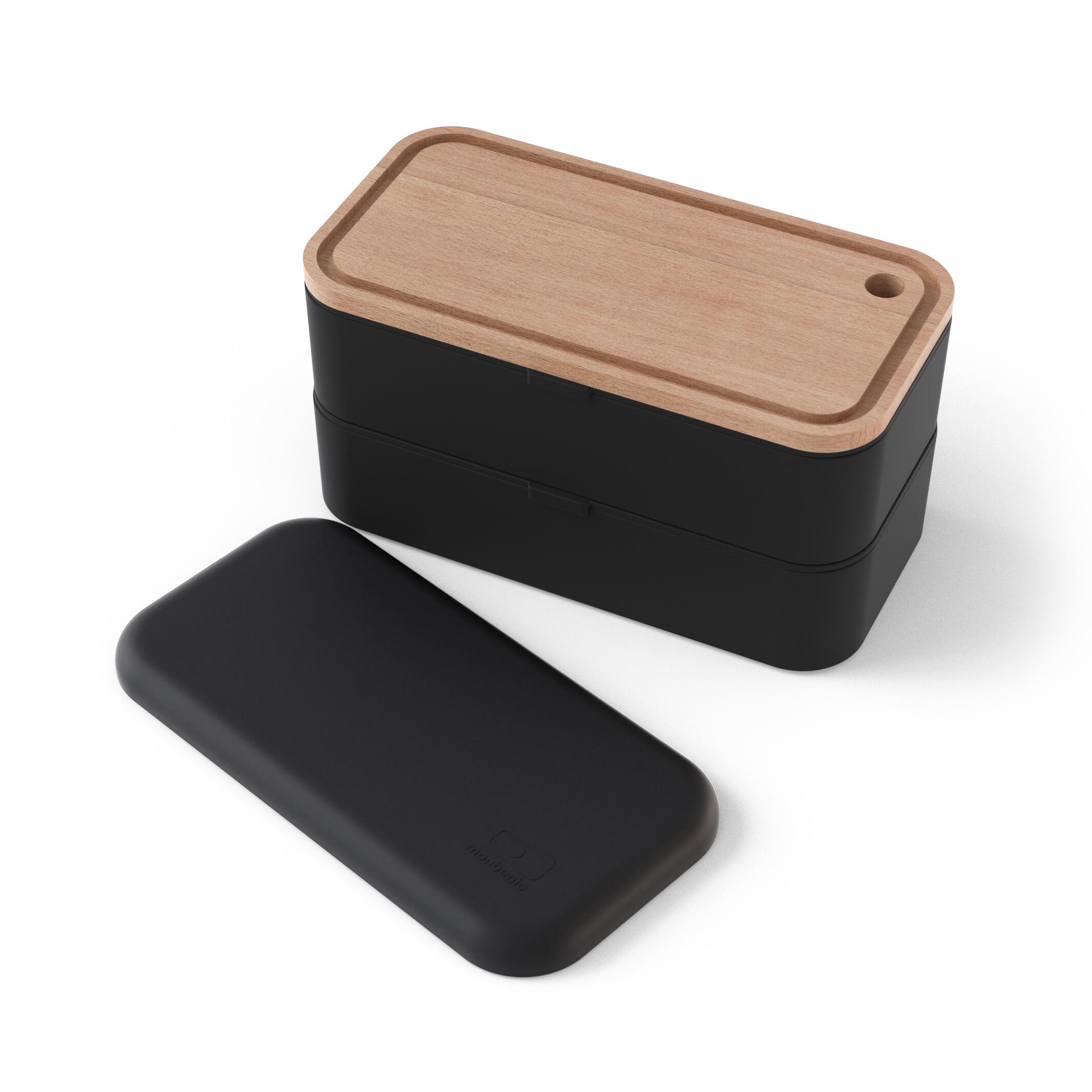 Set boite repas 2x500ml-1L Noir + planche à découper|Adulte|Bureau, pique-nique 2/6