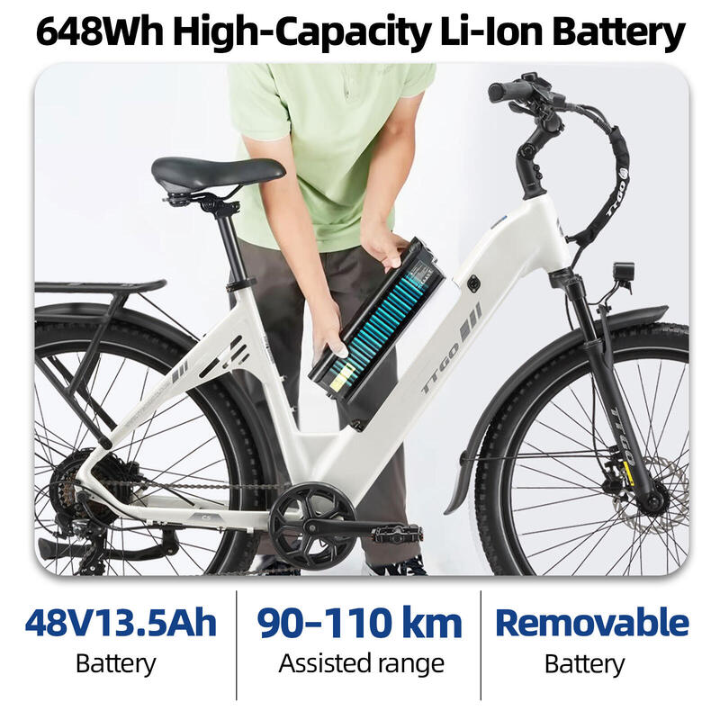 Bicicletă electrică TTGO C5 27,5 inch pentru femei, 48V 13,5Ah