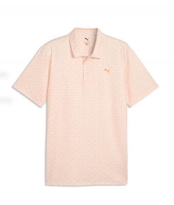 Polo da golf da uomo Puma Mattr Scallop arancione