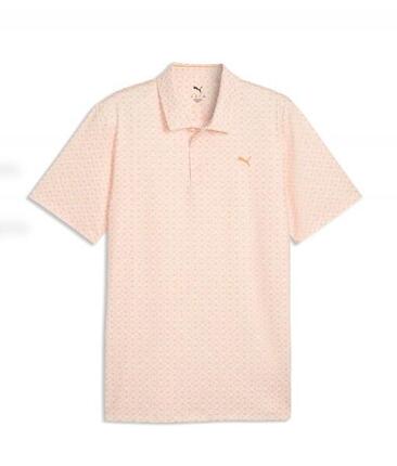 Polo de golf orange Puma Mattr Scallop pour homme