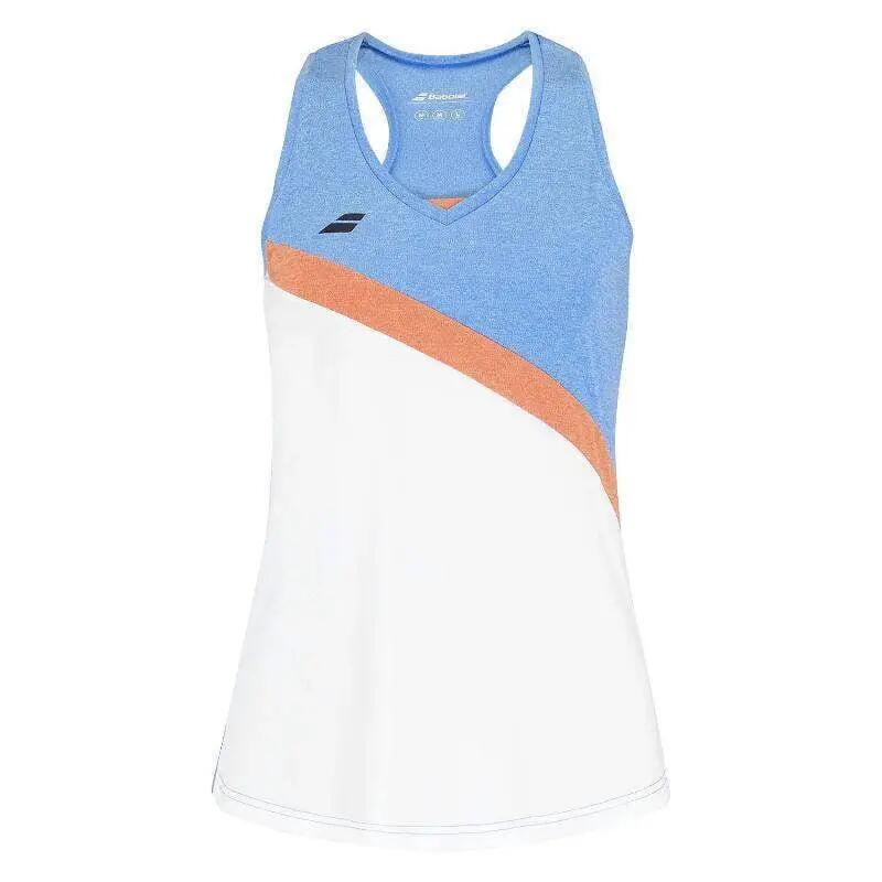 Babolat Play Camiseta Feminina Branca, Azul Laranja 4/5