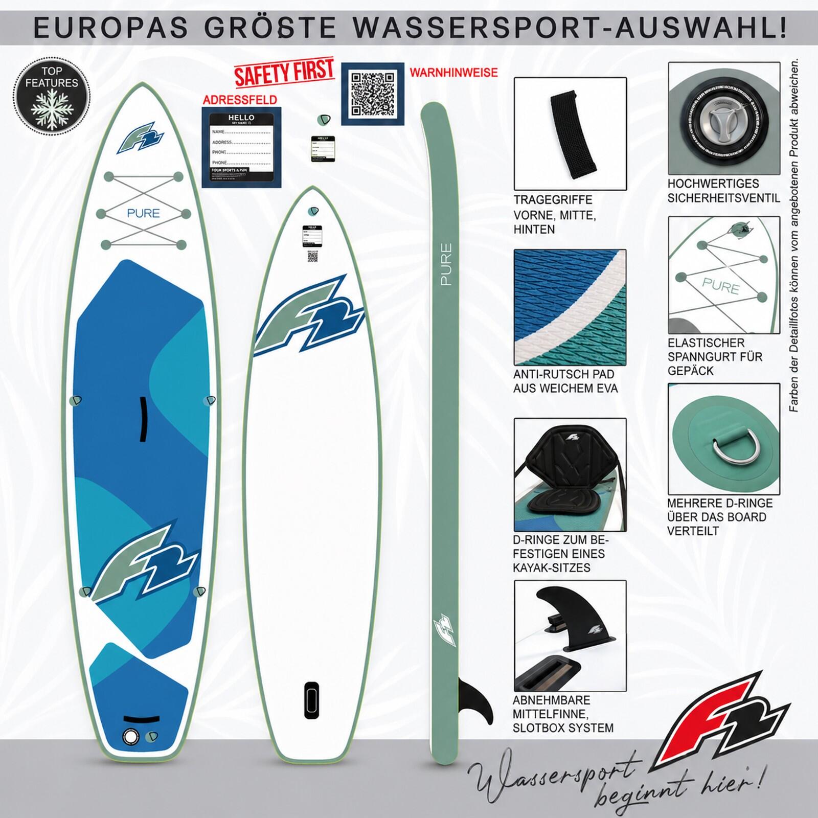 F2  SUP Stand Up Paddle Board Pure - Board only 354cm 11,6 Weiss 2/6
