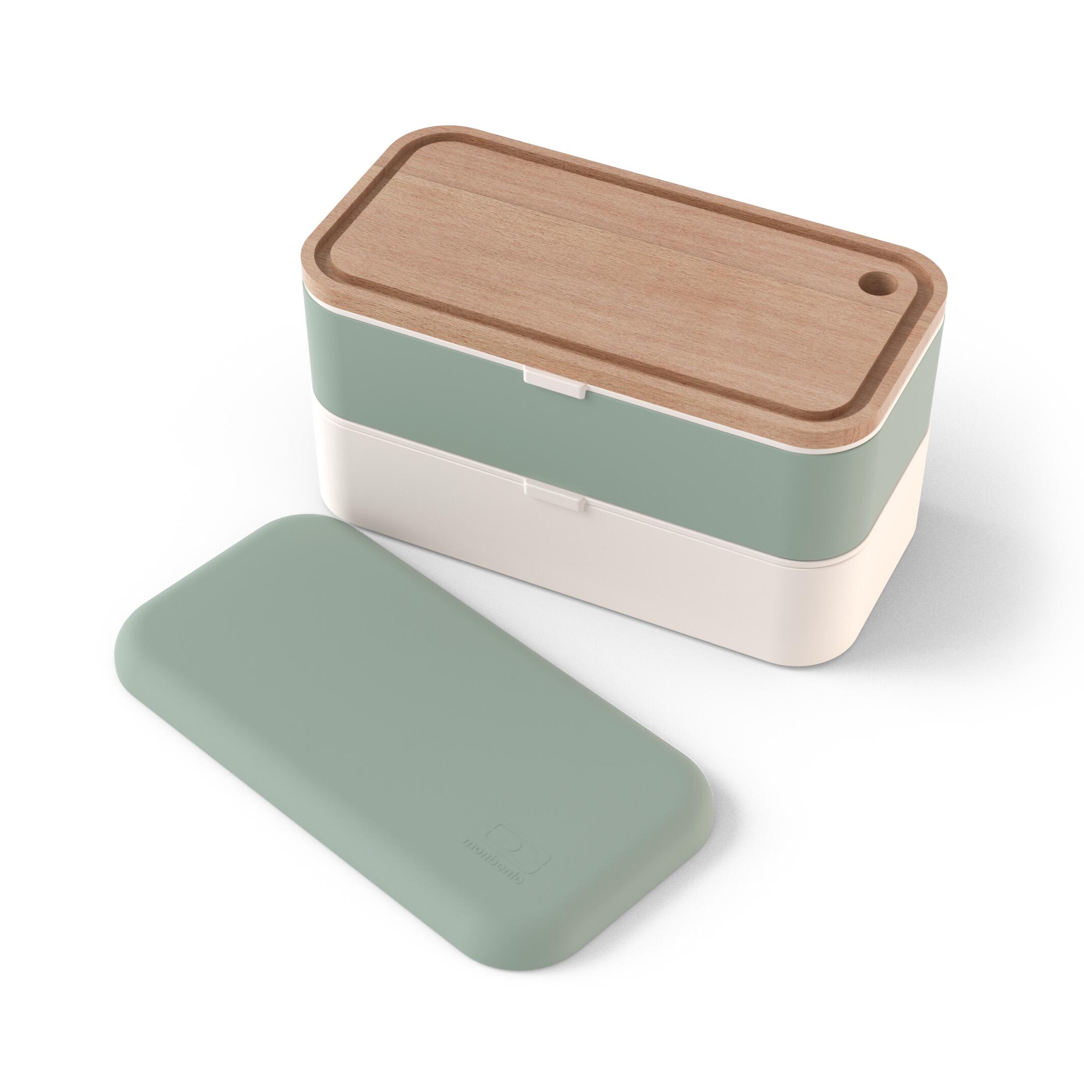 Set boite repas 2x500ml-1L Vert + planche à découper|Adulte|Bureau, pique-nique 2/6