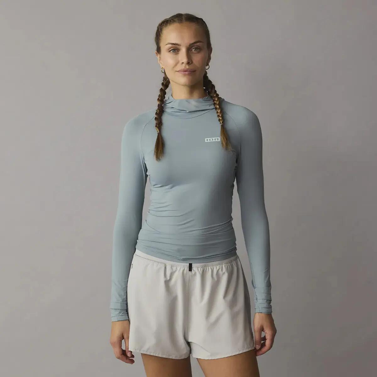 Koszulka lycra ION Rashguard Sun Pro LS Women Siler-Green 2026 5/7
