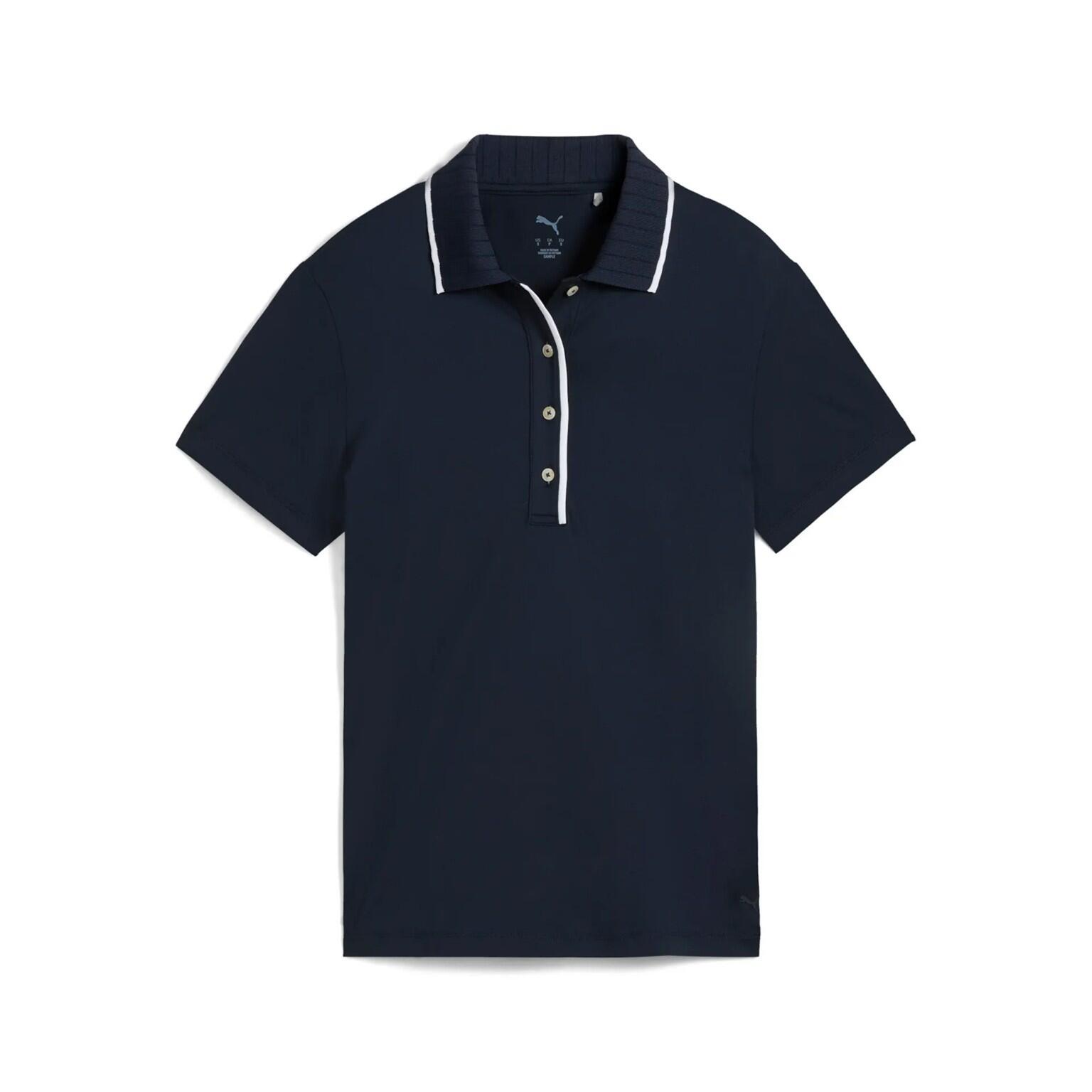 Polo da golf da donna Puma Cloudspun Bridges SS, blu navy 4/5