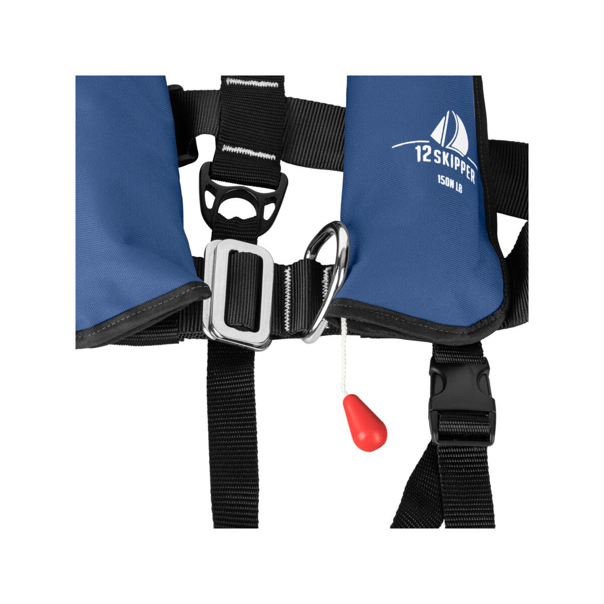 gilet de sauvetage automatique pour enfants 150N ISO avec harnais - bleu marine 3/4