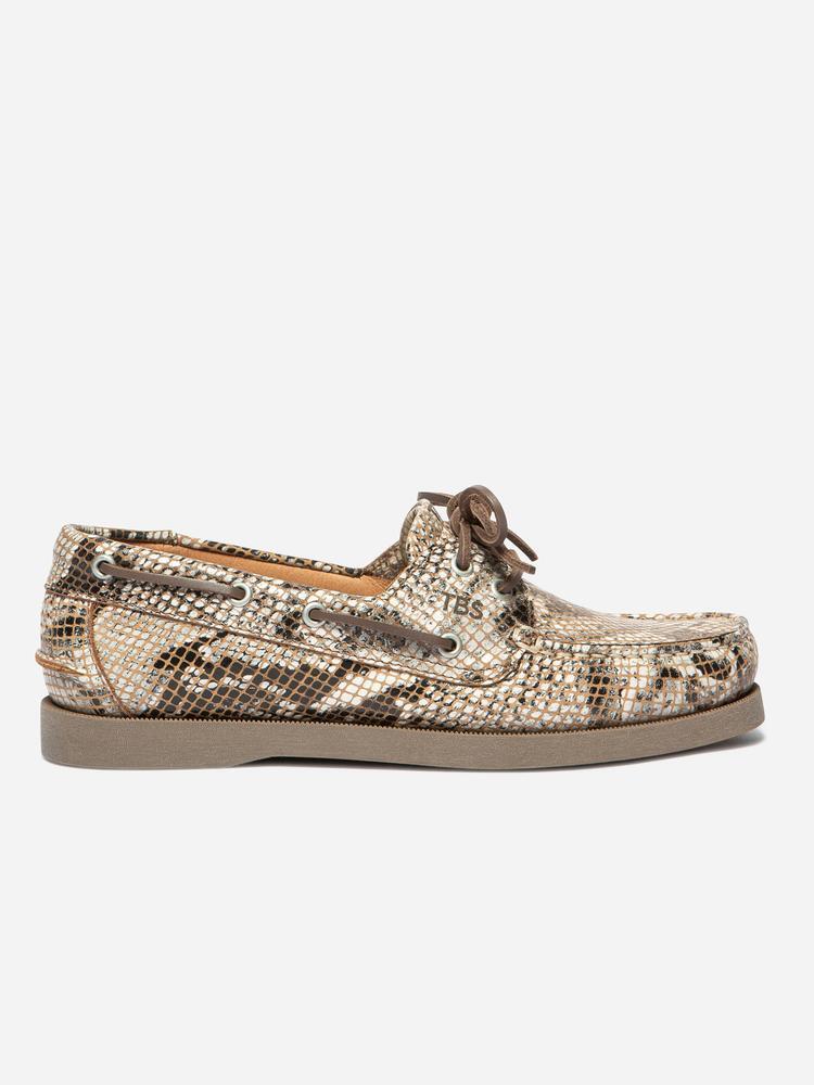 Chaussures bateau Femme PHENISE Python Beige 2/5