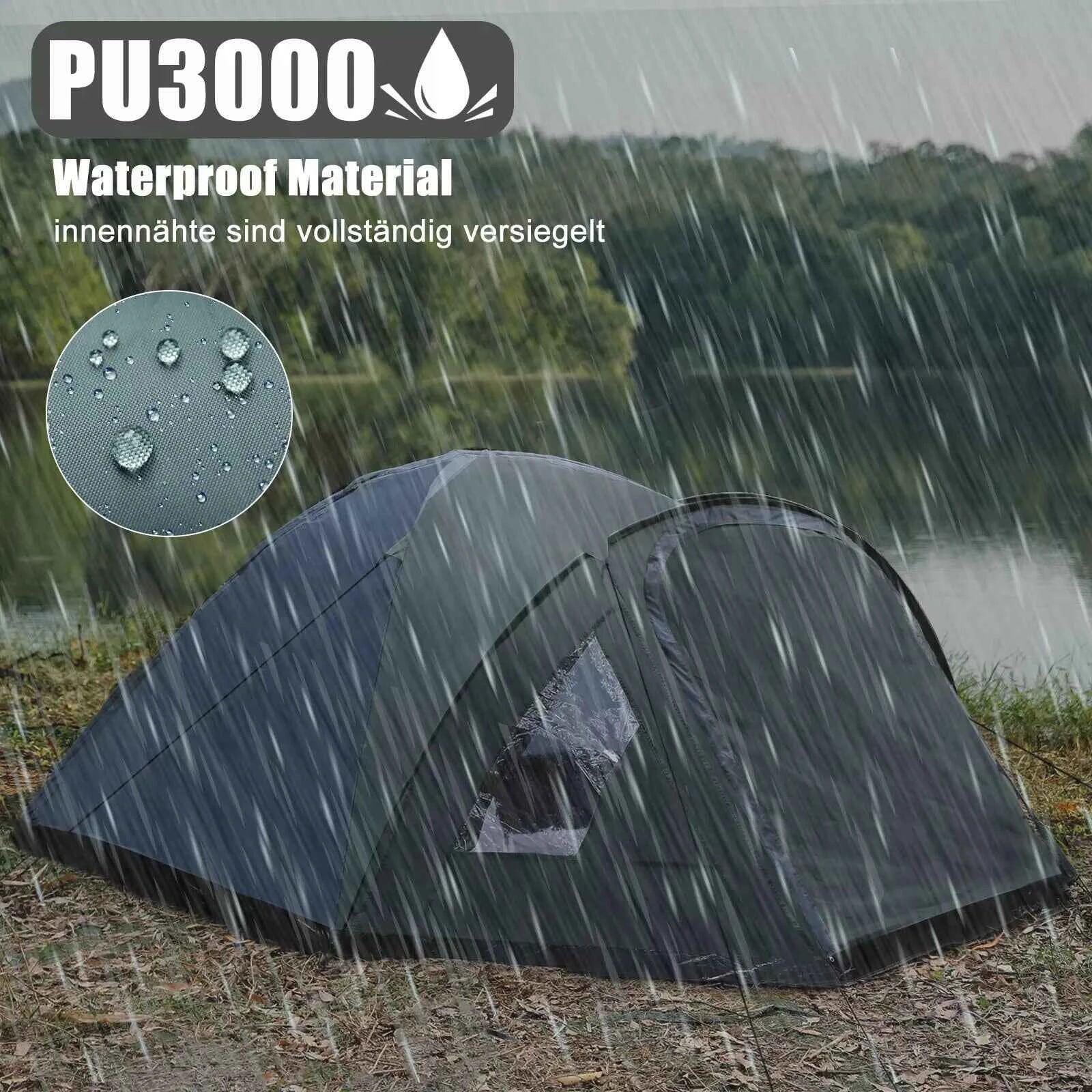 3-4 Personen Zelt Campingzelt Iglu 3000 mm Wassersäule Vorzeit 2/7
