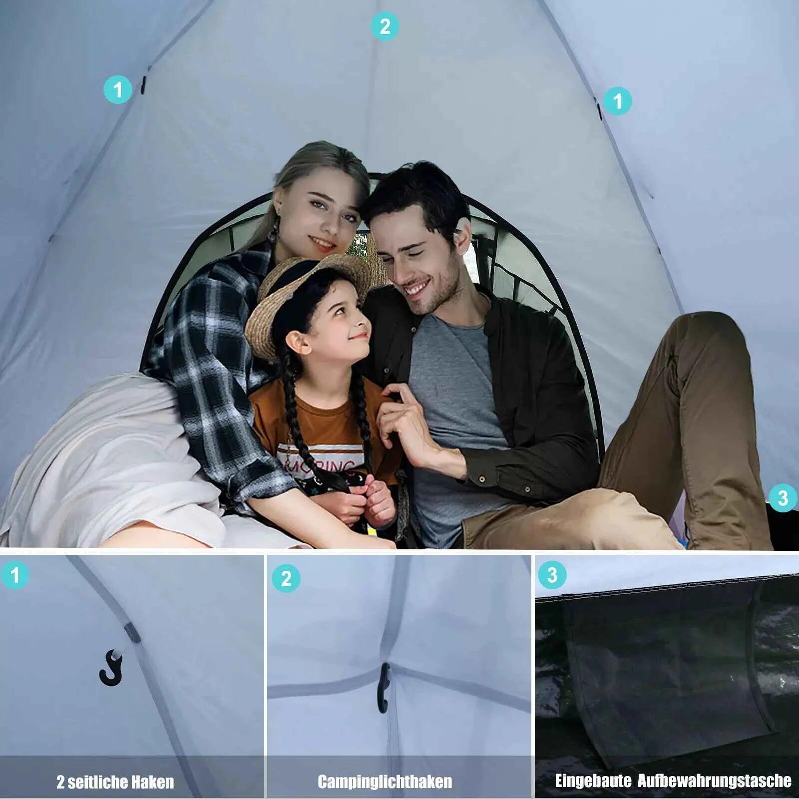 3-4 Personen Zelt Campingzelt Iglu 3000 mm Wassersäule Vorzeit 5/7