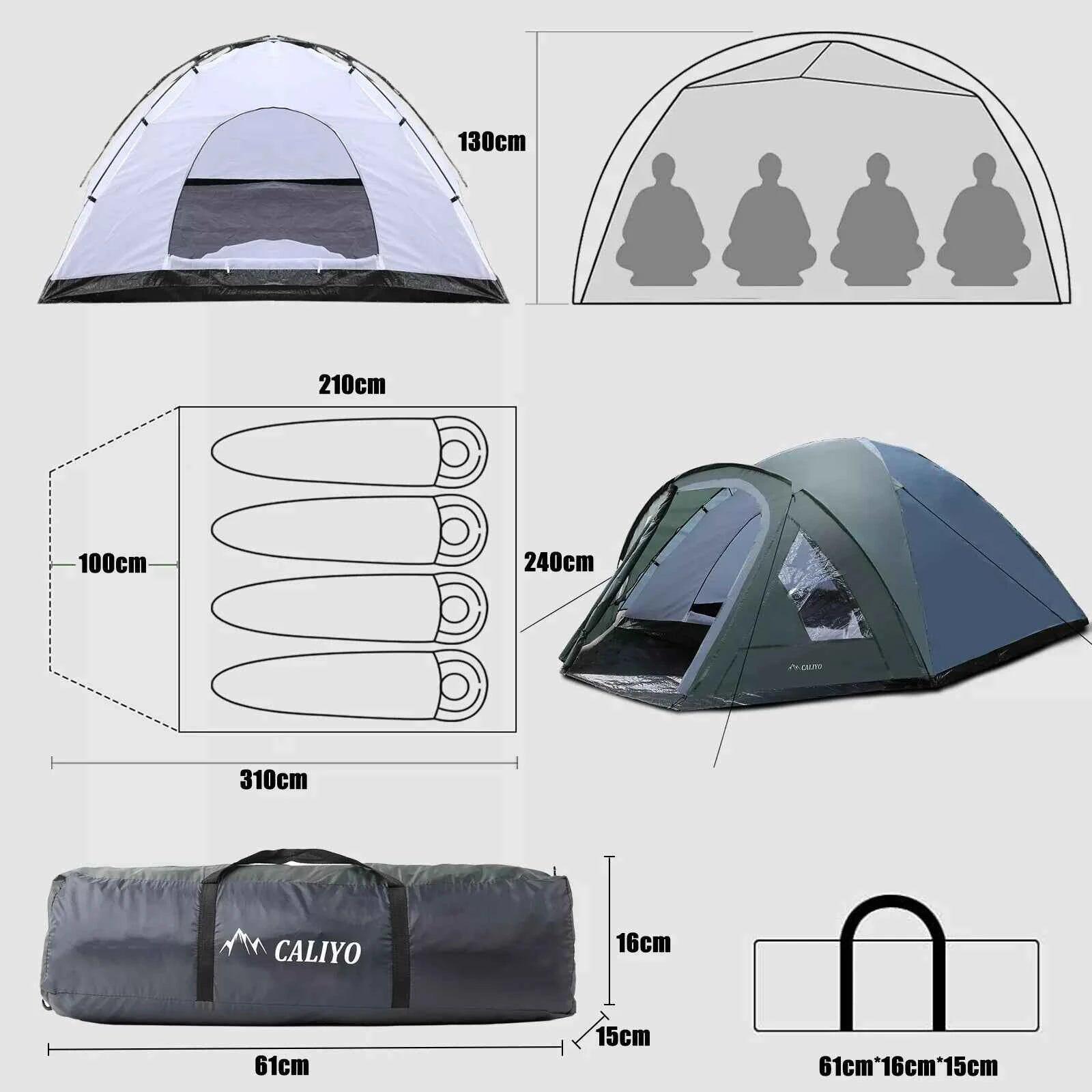 3-4 Personen Zelt Campingzelt Iglu 3000 mm Wassersäule Vorzeit 4/7