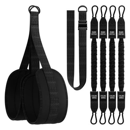 Kit assistance traction avec sangle pied & 4 câbles, 136 kg support maison