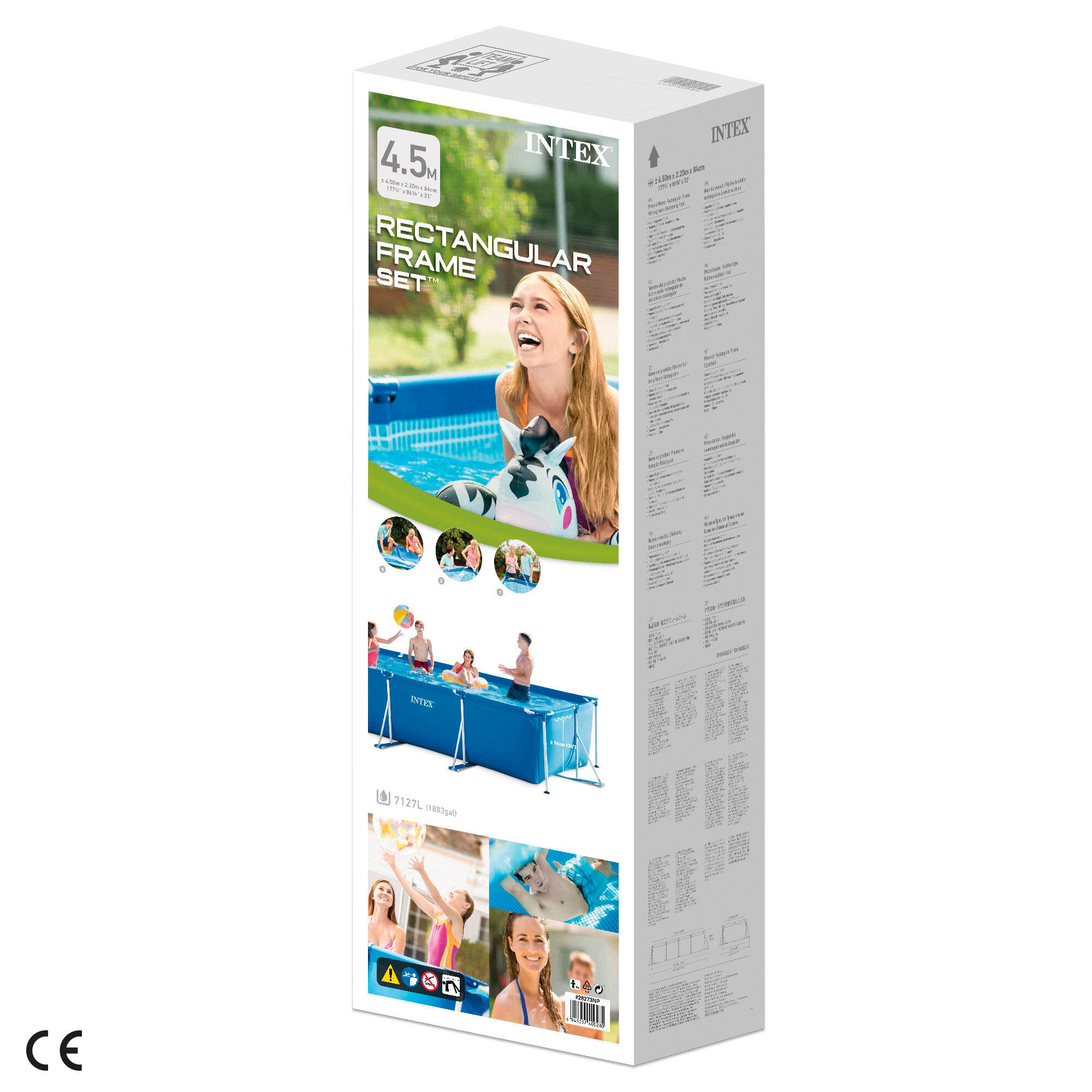 450 x 220 x 90 cm Intex Metal Frame Piscine Rectangulaire 3/7
