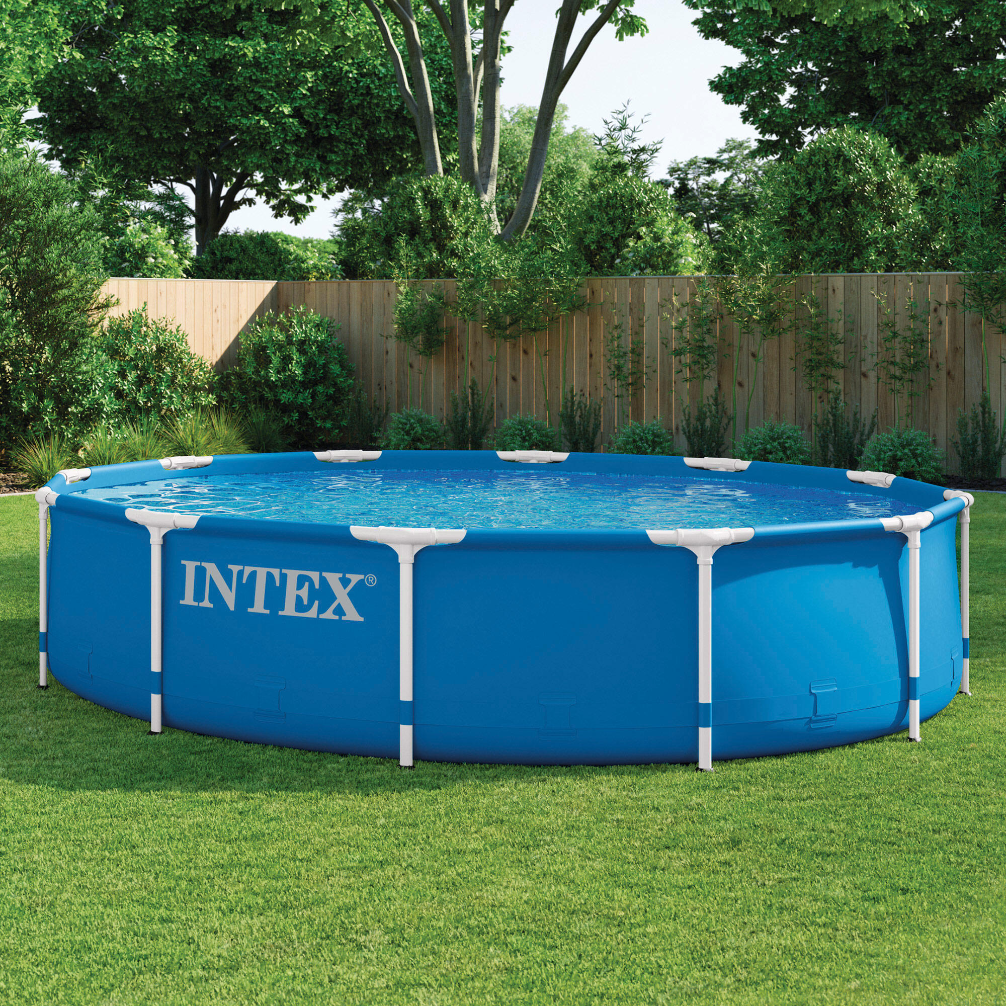 Piscina redonda Intex com estrutura metálica 366x76 cm 6503 litros + purificador 2/7