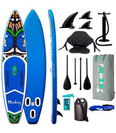 Opblaasbaar SUP board MONKEY 11'6" complete set – paddle board 350x84x15 cm