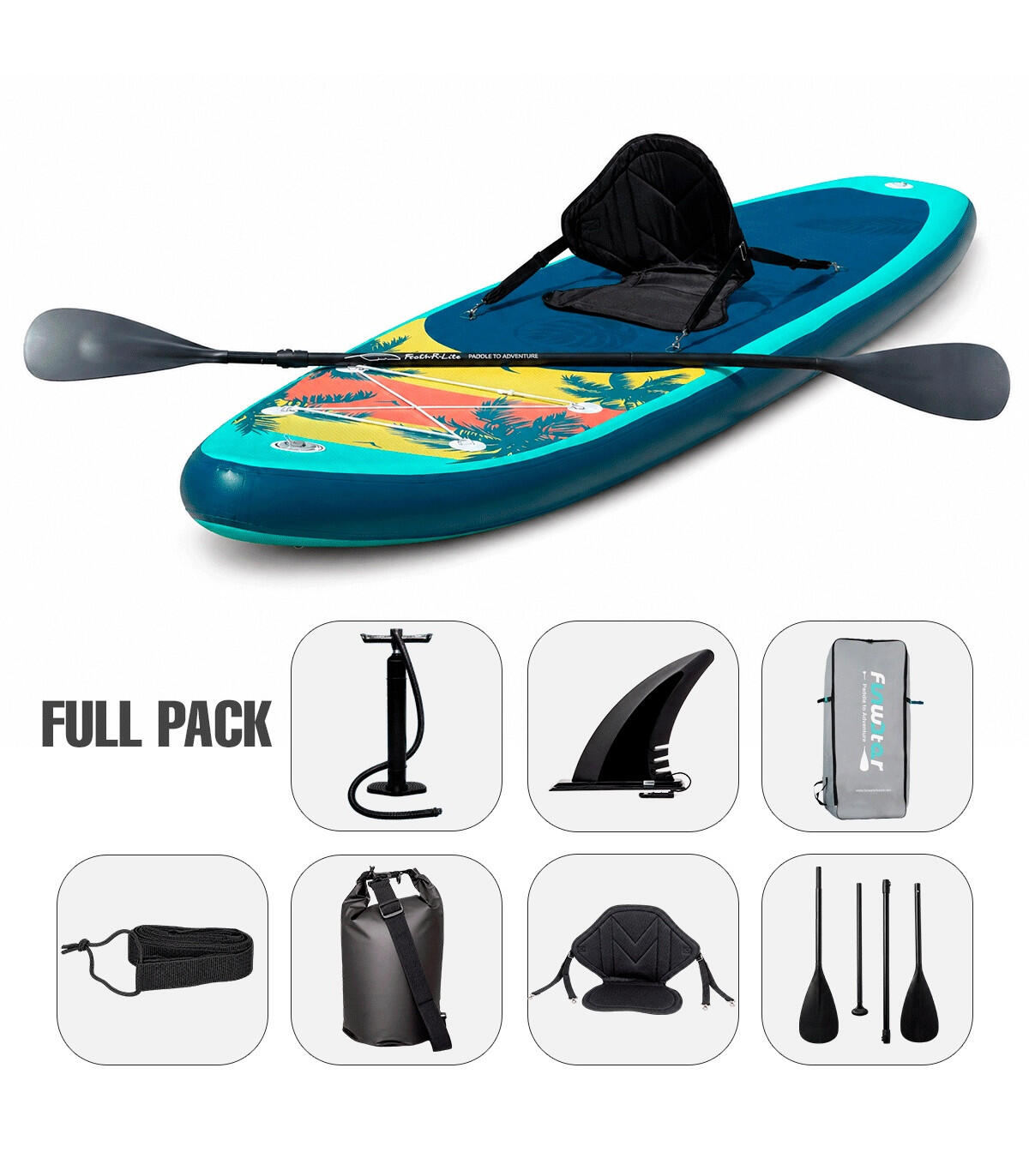 Stand up paddle gonflable OASIS 11' pack complet – SUP 335x82x15 cm 2/7