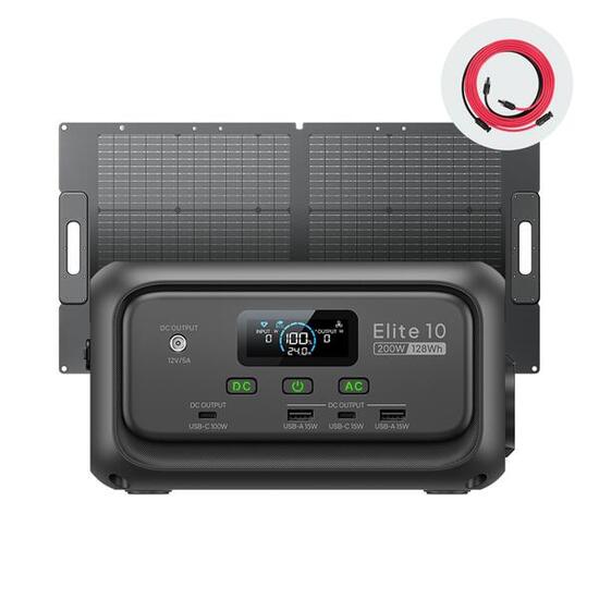 Elite 10 station portable+100W panneau solaire pour camping et secours quotidien
