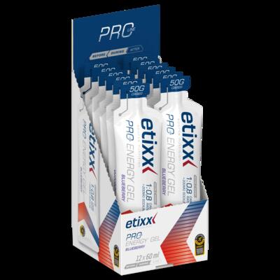 Etixx pro line energy gel blauwe bes 12x60ml