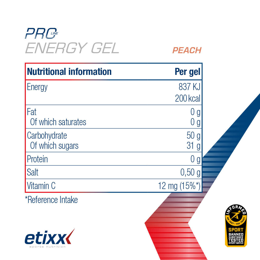 Etixx PRO LINE Energy Gel Pêche 12x60ml 6/6