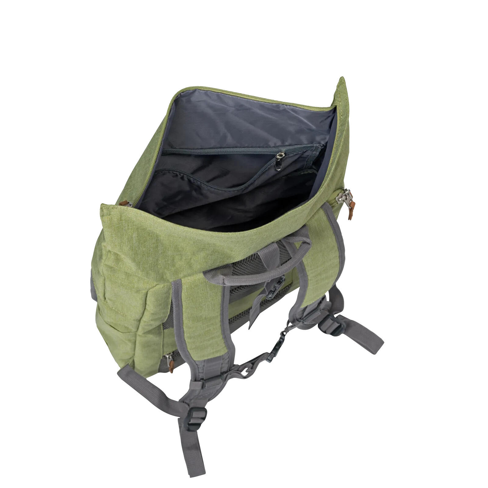 BASICS Rollup Rucksack, Grün/Grau 5/5