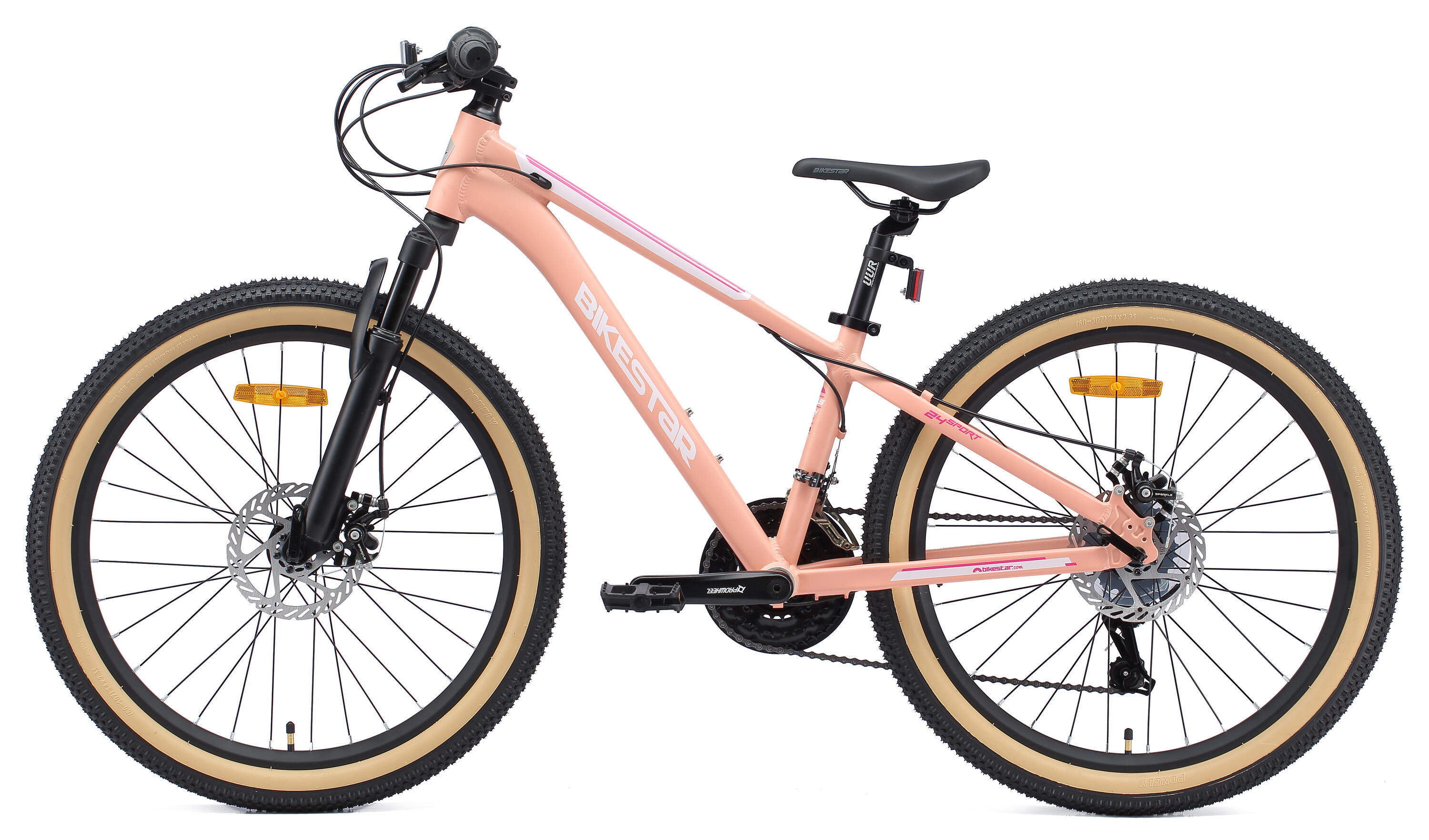MTB 24" aluminium, kinderfiets 9 jaar, 21 versnellingen, schijfremmen 3/7