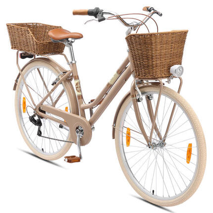 Vélo de ville, VTC en aluminium 28", 7 vitesses, rétro urbain
